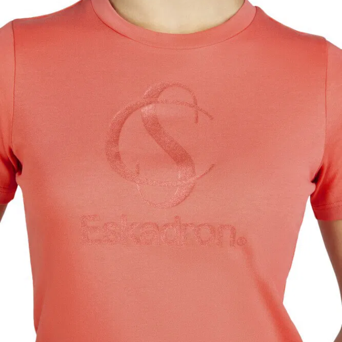 Close  Up Detail of Eskadron Classic Sports T-shirt in Coral Blossom