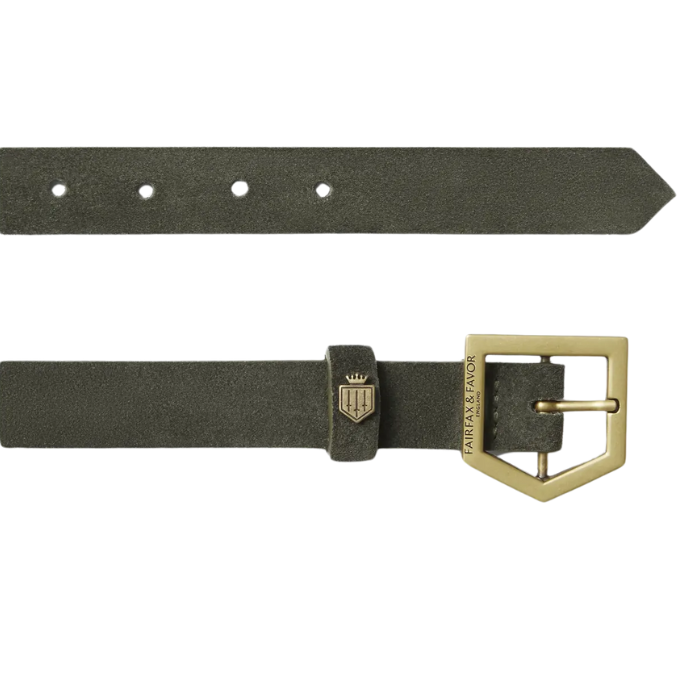 Fairfax & Favor Ladies Sennowe Suede Belt - Moss Green Suede | Eland Lodge