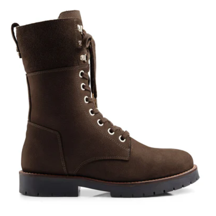 Fairfax & Favor Ladies Shearling Lined Anglesey Boots in Chocolate Nubuck