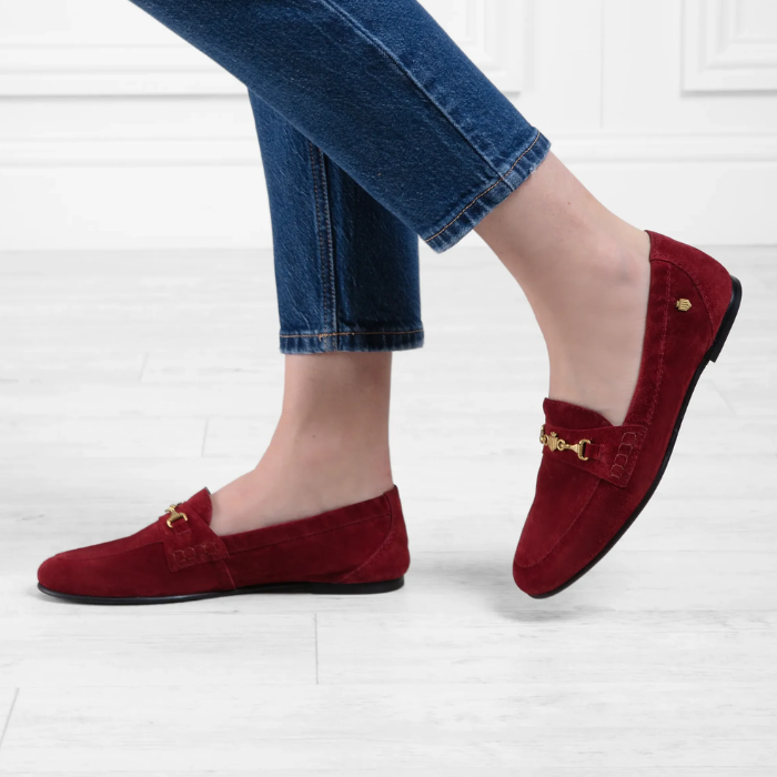 Fairfax & Favor Newmarket Loafer in Ruby Suede