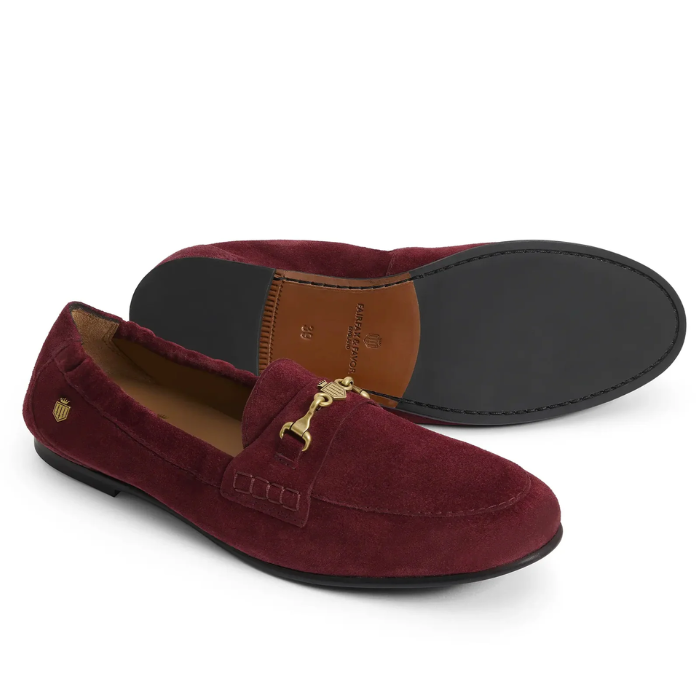 Fairfax & Favor Newmarket Loafer in Ruby Suede