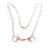 Hiho Sterling Silver & 18ct Rose Gold Vermeil Double Chained Snaffle Necklace