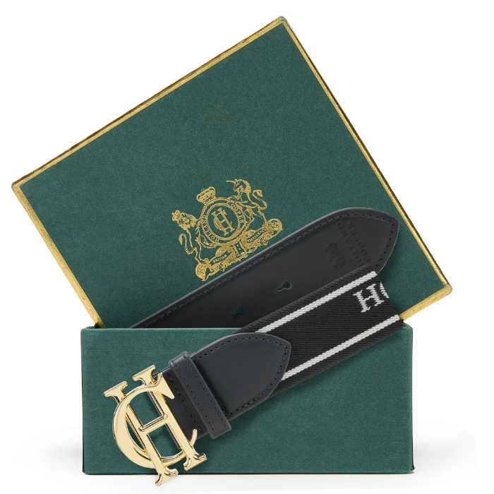 Holland Cooper Burghley Logo Riding Belt in Black