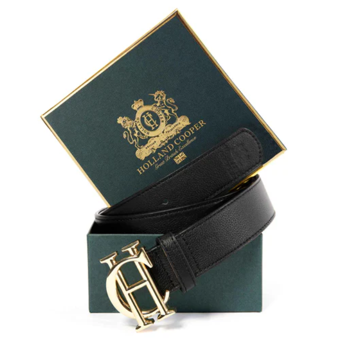 Holland Cooper Classic Belt in Black/Gold