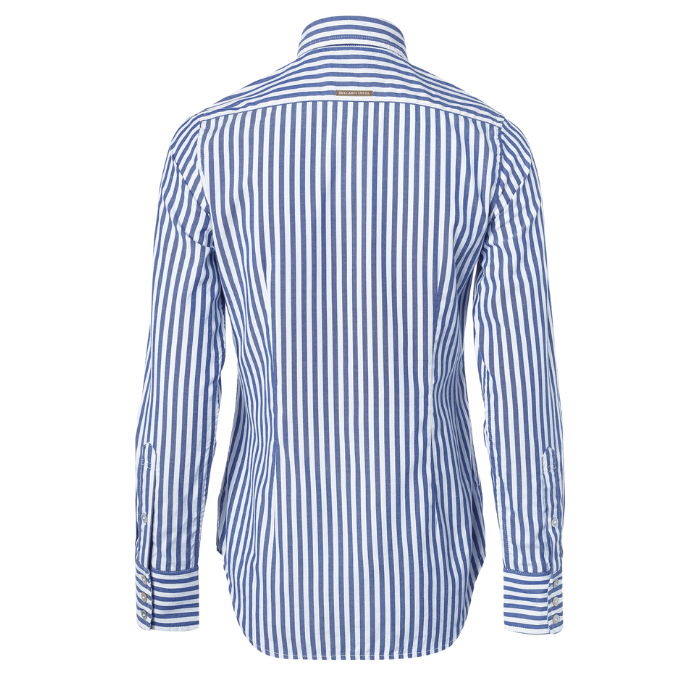 Reverse of the Holland Cooper Classic Button Down Shirt in Navy Stripe