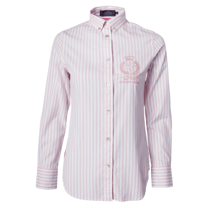 Holland Cooper Classic Button Down Shirt in Pink Stripe