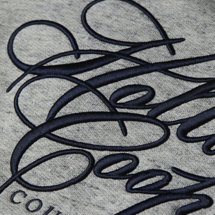 Embroidered Holland Cooper logo details on the Holland Cooper Country Club Crew Sweat in Grit Marl