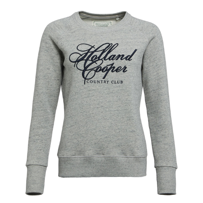Holland Cooper Country Club Crew Sweat in Grit Marl