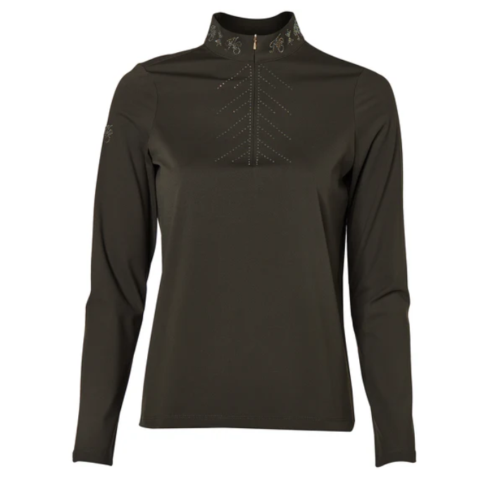 Holland Cooper Crystal Base Layer in Dark Olive