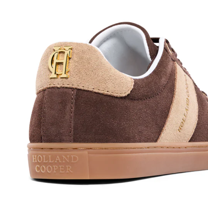 Holland Cooper Knightsbridge Court Trainer in Dark Chocolate Taupe