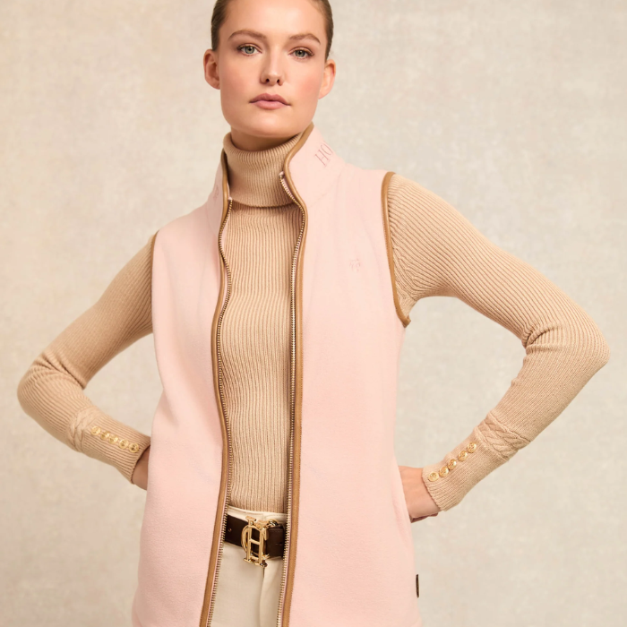 Holland Cooper Ladies Country Fleece Gilet in Soft Pink