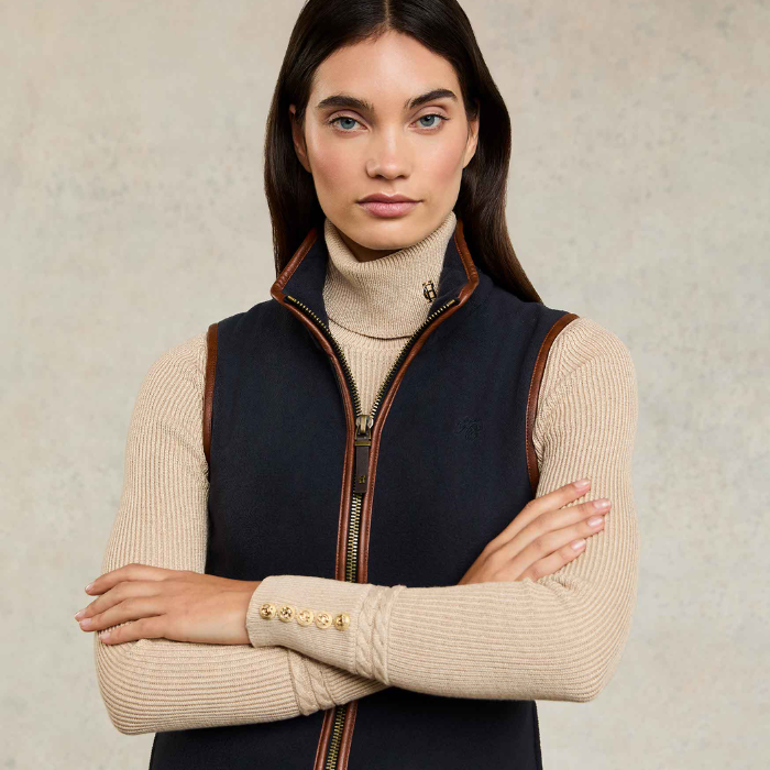 Holland Cooper Ladies Country Fleece Gilet in Ink Navy
