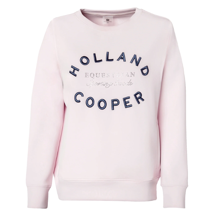 Holland Cooper Ladies Crystal Crew Neck Sweat in Blush
