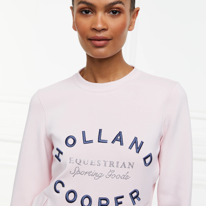 Holland Cooper Ladies Crystal Crew Neck Sweat in Blush