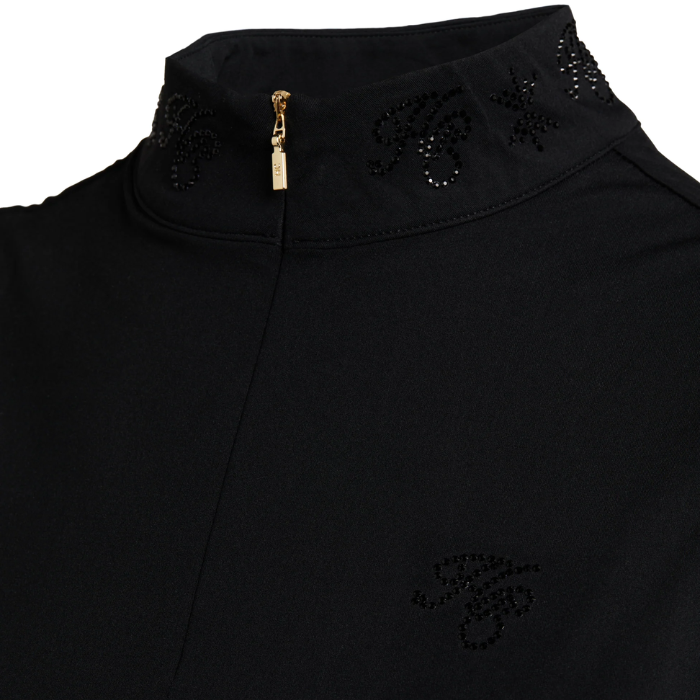 Collar detail on the Holland Cooper Ladies Crystal Sleeveless Base Layer in Black
