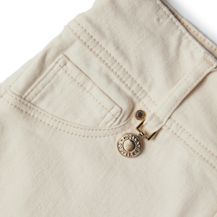Detail on the Holland Cooper Ladies Jodhpur Jeans in Oatmeal