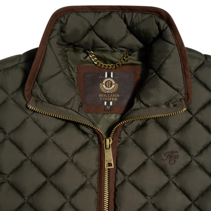 Quilted gilet with Holland Cooper label on a white background