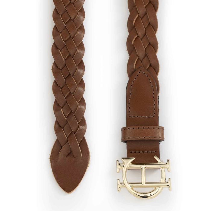 Holland Cooper Plaited Slim Belt in Tan