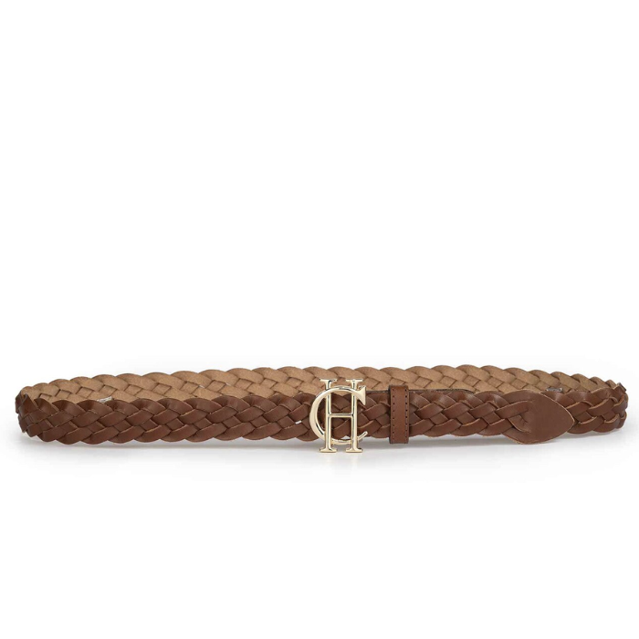 Holland Cooper Plaited Slim Belt in Tan