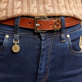 Holland Cooper Slim Logo Belt in Tan