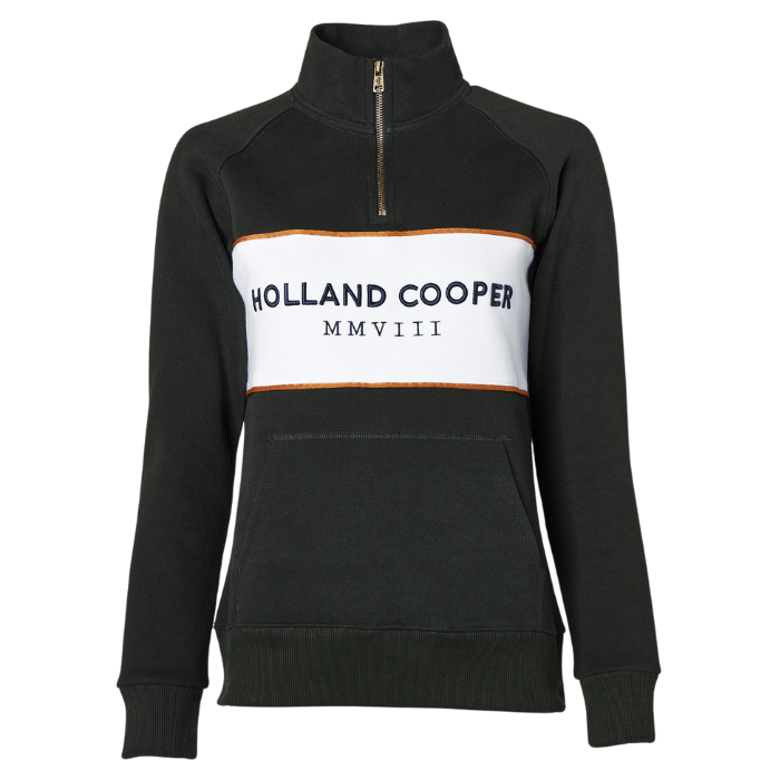 Holland Cooper Sporting Heritage Zip Henley in Racing Green | Eland Lodge