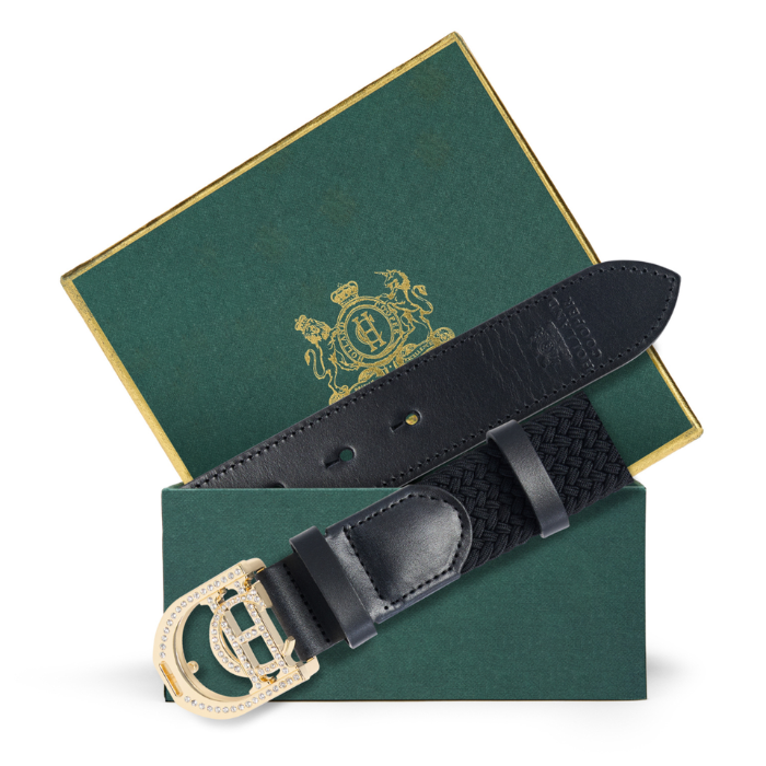 Holland Cooper Stirrup Heritage Belt in Black Crystal