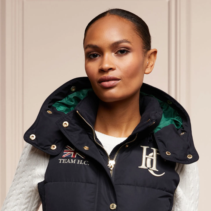 Holland Cooper Team Hooded Gilet in Ink Navy