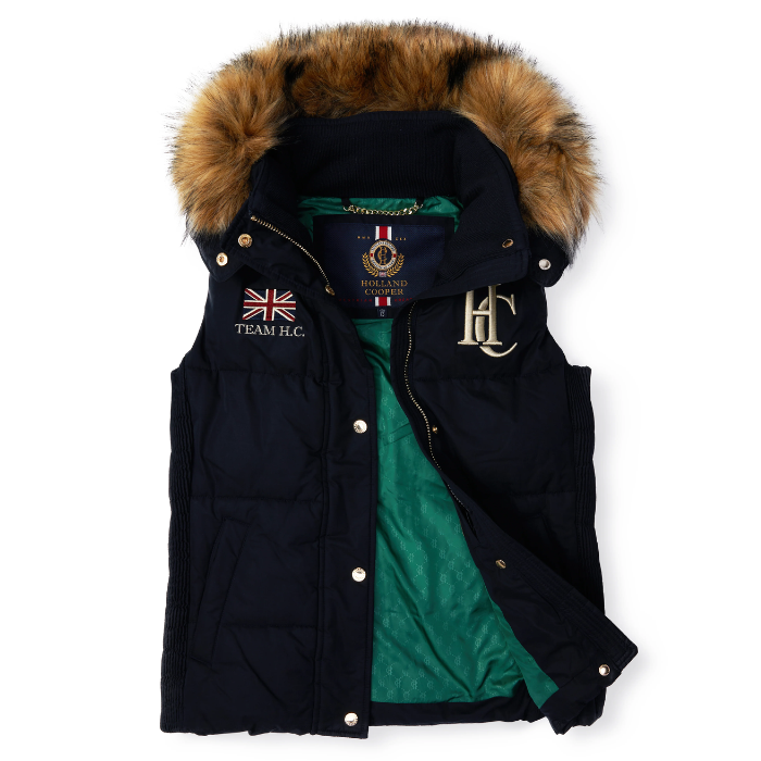 Holland Cooper Team Hooded Gilet in Ink Navy