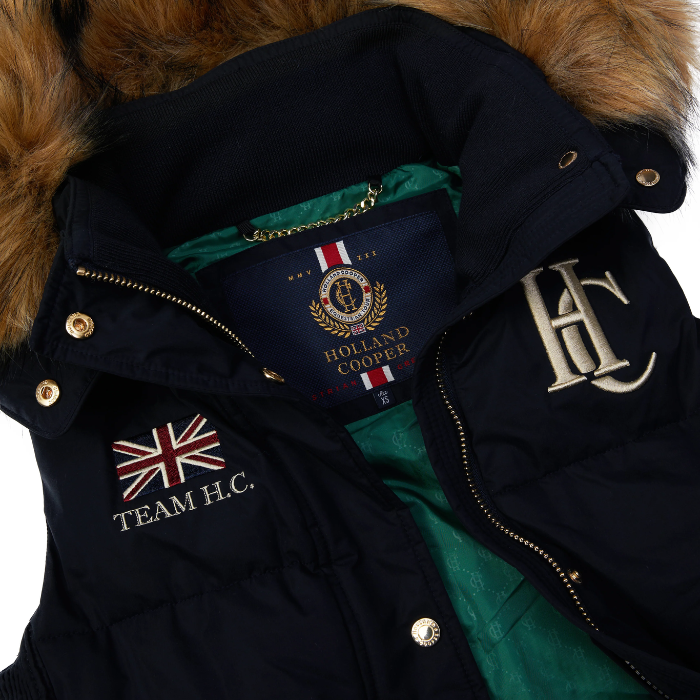 Holland Cooper Team Hooded Gilet in Ink Navy