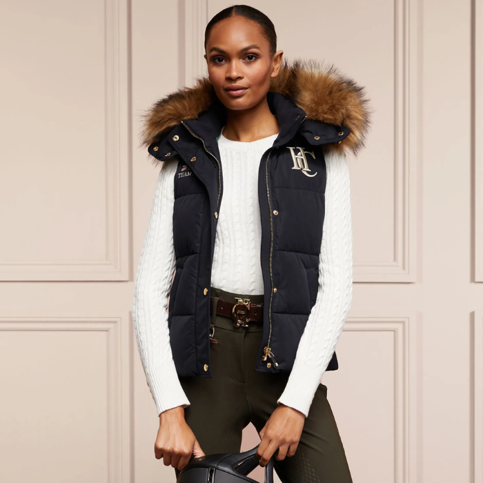 Holland Cooper Team Hooded Gilet in Ink Navy