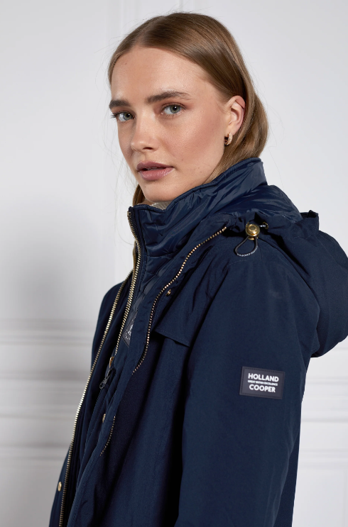 Holland Cooper Ladies Longline Training Coat in Ink Navy