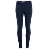 Navy blue riding pants on a white background