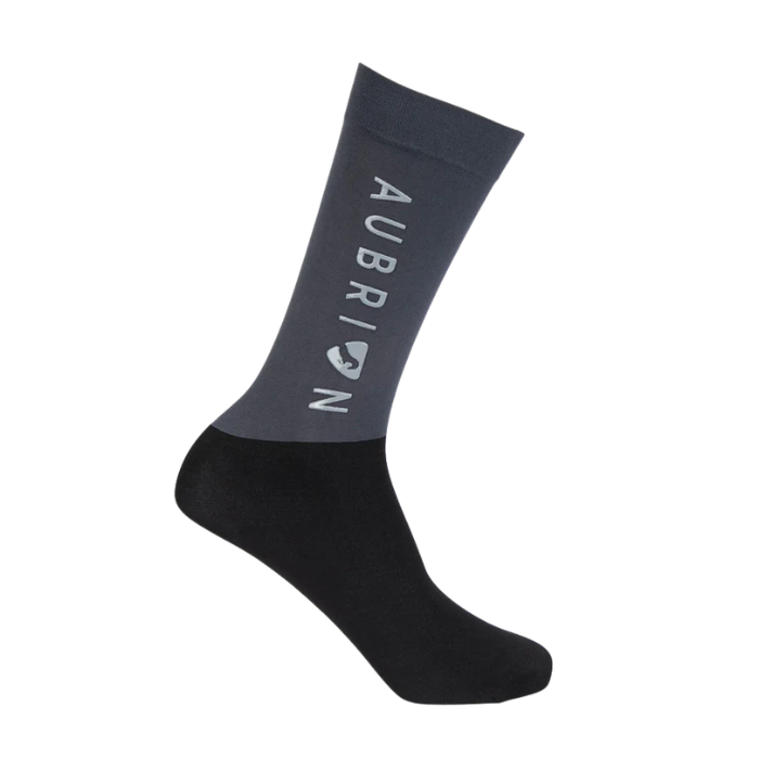 Grey and black sock 'Aubrion' on white background
