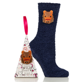 Pyramid box 'wild feet' with pony socks on white background