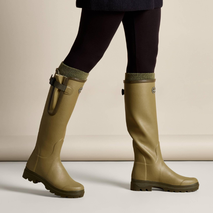 Le Chameau Ladies Vierzon Jersey Lined Wellingtons in Iconic Green 