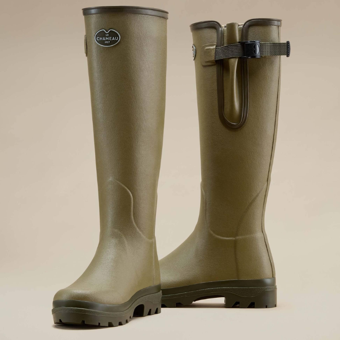 Le Chameau Ladies Vierzon Jersey Lined Wellingtons in Iconic Green 