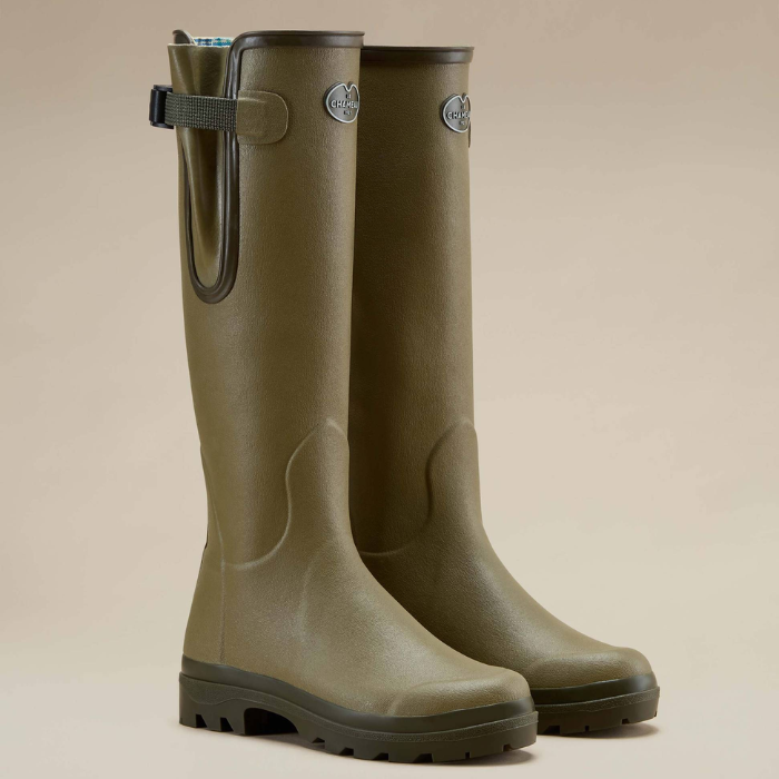Le Chameau Ladies Vierzon Jersey Lined Wellingtons in Iconic Green 