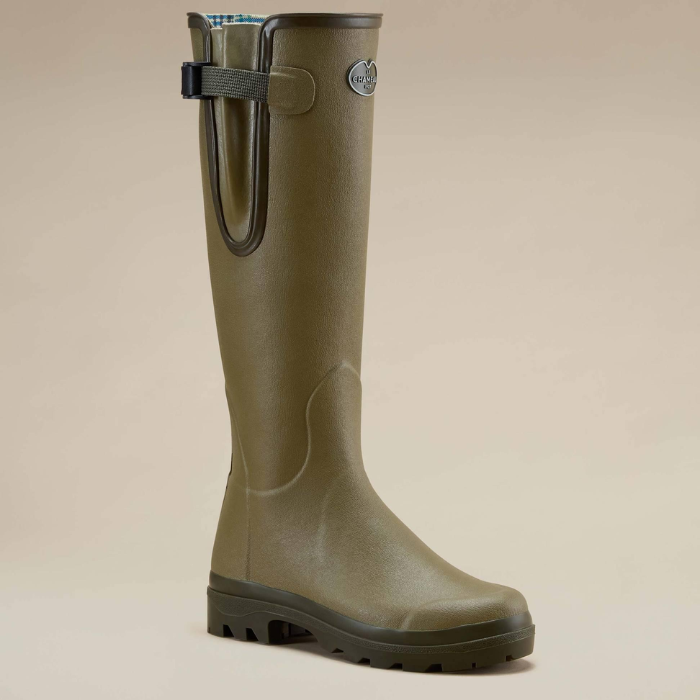 Le Chameau Ladies Vierzon Jersey Lined Wellingtons in Iconic Green 