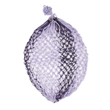 Hay net in light and dark purple on a white background