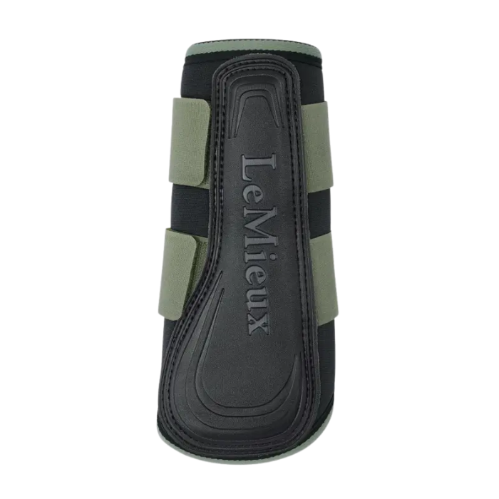 Equestrian leg boot with LeMieux branding on a white background
