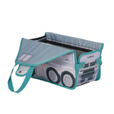 Children's toy bag with a teal carrying case on a white background