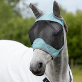 Horse Wears Lemieux Visor-Tek Half Fly Mask in Lagoon | Eland Lodge