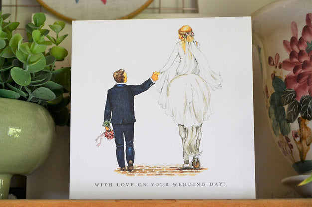 Molly Doodle Dandy Wedding Day Equestrian Card