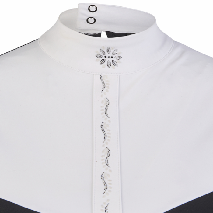 Collar Detail on Pikeur Selection Competition Blouse in Black | Eland Lodge