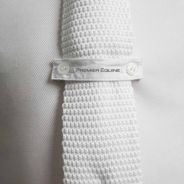 Detail on the Premier Equine Mini Antonio Boy's Short Sleeve Show Shirt in White | Eland Lodge