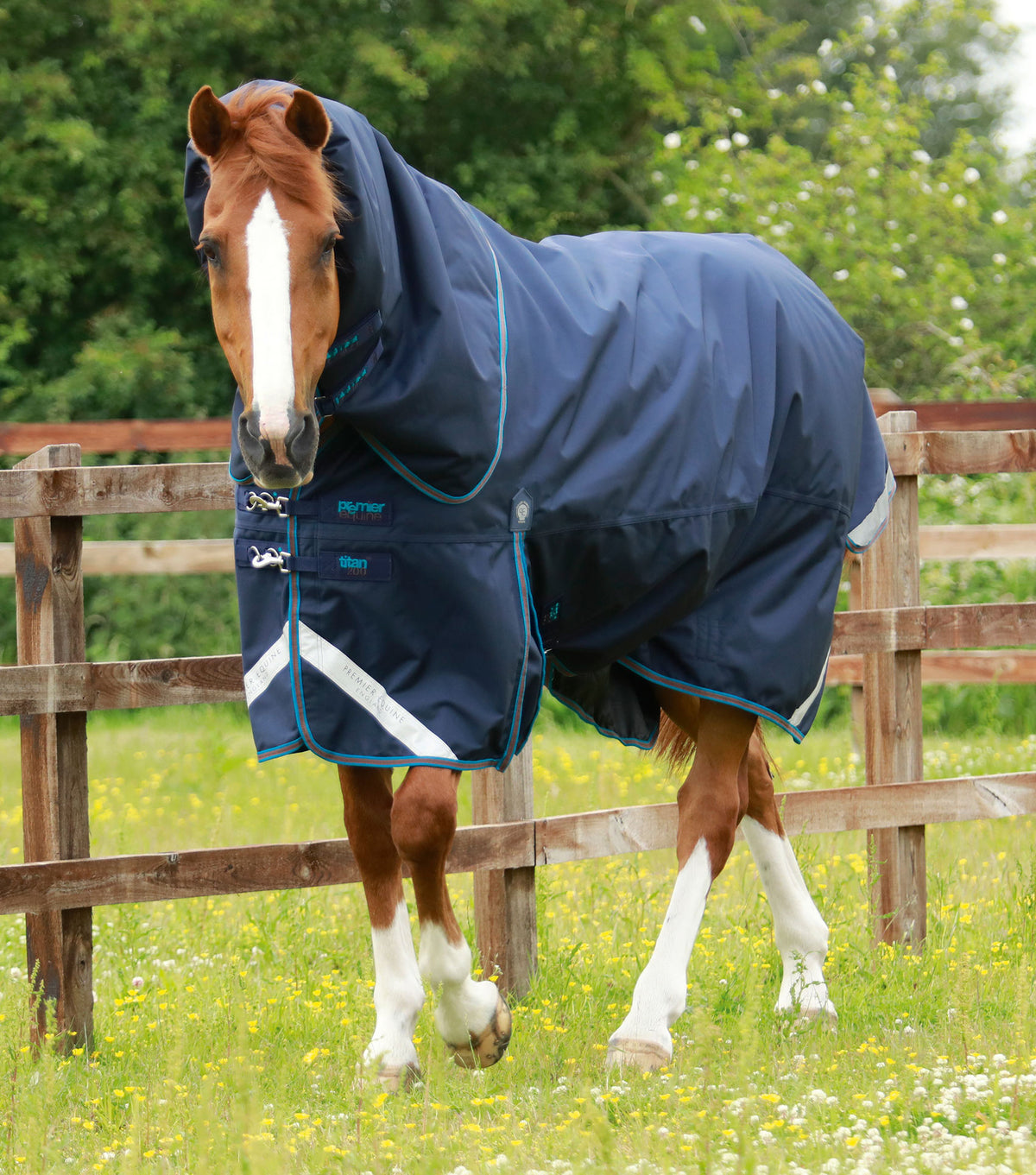 Premier Equine Titan Turnout Rug with Snug-fit neck cover 200g