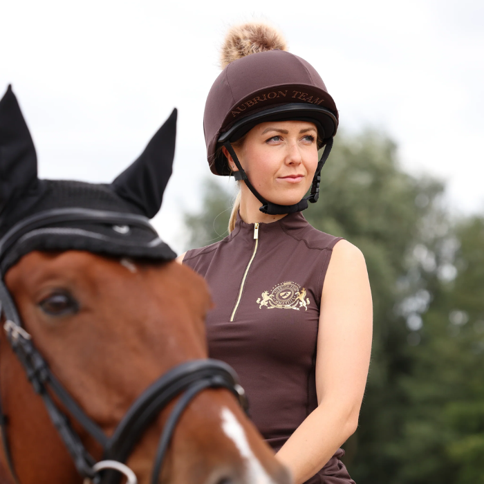 Shires Aubrion Team Sleeveless Base Layer in Umber