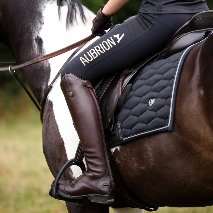 Shires Aubrion Young Rider Rhythm Riding Tights in Shadow
