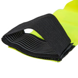 Close-up of a yellow and black tail band on a white background