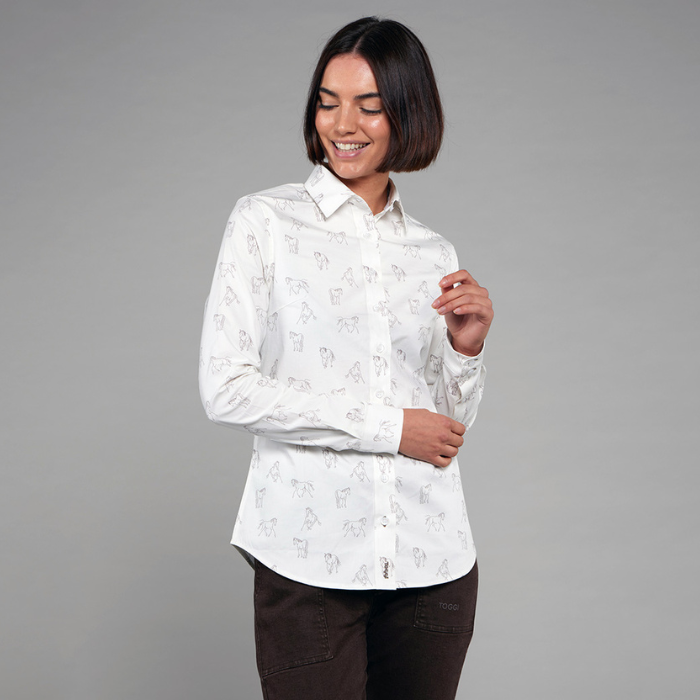 Toggi Ladies Eaton Shirt in White/Horse Print